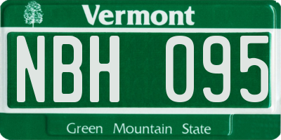 VT license plate NBH095