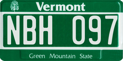 VT license plate NBH097