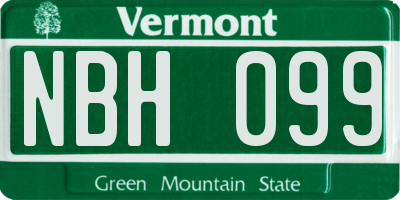 VT license plate NBH099