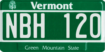 VT license plate NBH120