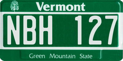 VT license plate NBH127