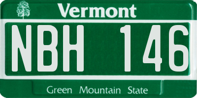 VT license plate NBH146