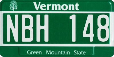 VT license plate NBH148