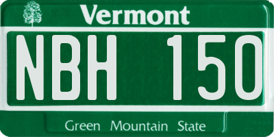 VT license plate NBH150