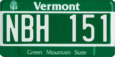 VT license plate NBH151