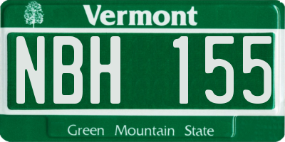 VT license plate NBH155