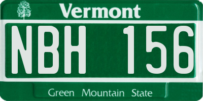 VT license plate NBH156