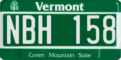 VT license plate NBH158