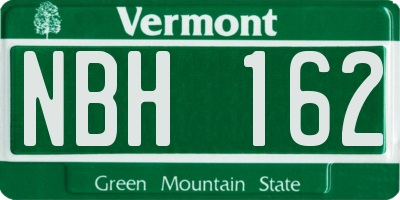 VT license plate NBH162