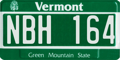 VT license plate NBH164