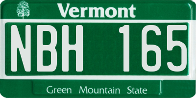 VT license plate NBH165