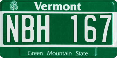VT license plate NBH167