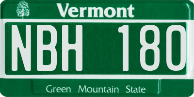 VT license plate NBH180