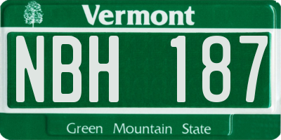 VT license plate NBH187