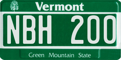 VT license plate NBH200