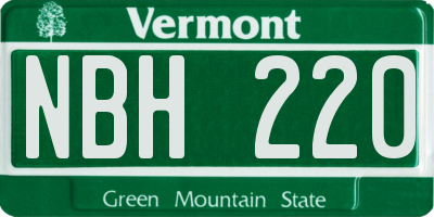 VT license plate NBH220