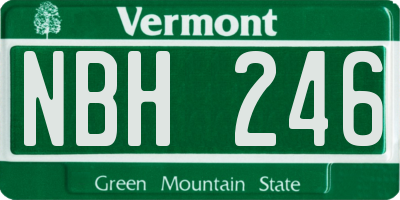 VT license plate NBH246