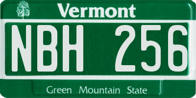 VT license plate NBH256