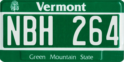 VT license plate NBH264