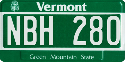 VT license plate NBH280