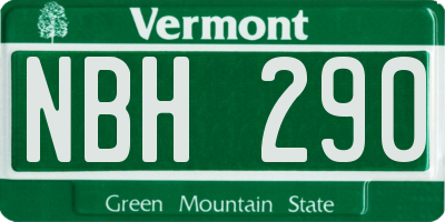 VT license plate NBH290