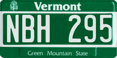 VT license plate NBH295