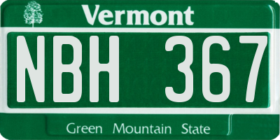 VT license plate NBH367