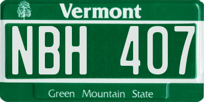 VT license plate NBH407