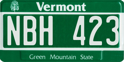 VT license plate NBH423