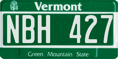 VT license plate NBH427