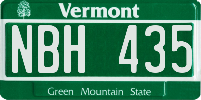 VT license plate NBH435