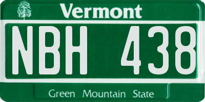 VT license plate NBH438