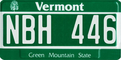 VT license plate NBH446