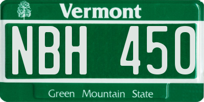 VT license plate NBH450