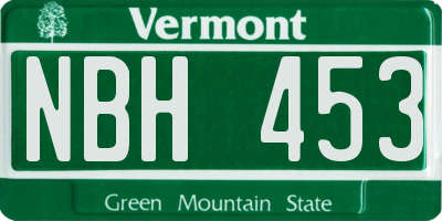 VT license plate NBH453