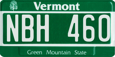 VT license plate NBH460