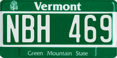 VT license plate NBH469