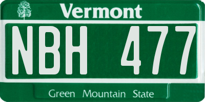 VT license plate NBH477