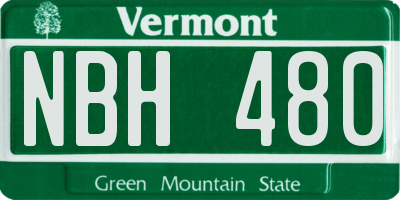 VT license plate NBH480