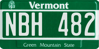 VT license plate NBH482