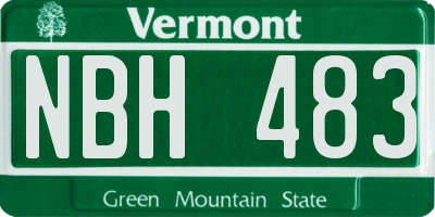 VT license plate NBH483