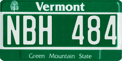 VT license plate NBH484