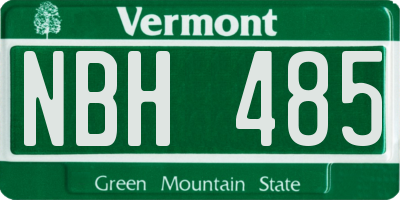 VT license plate NBH485