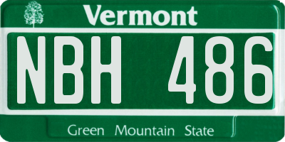 VT license plate NBH486