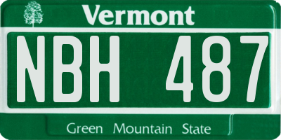 VT license plate NBH487