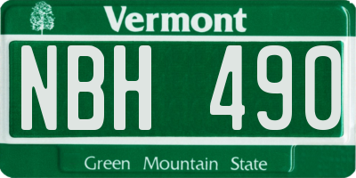 VT license plate NBH490