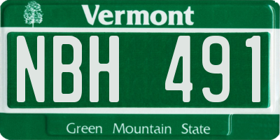 VT license plate NBH491