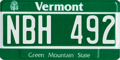VT license plate NBH492