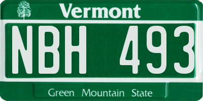 VT license plate NBH493
