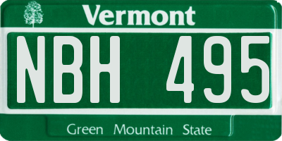 VT license plate NBH495